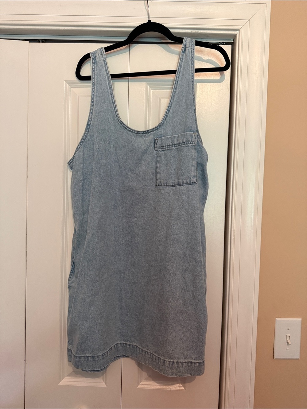 Universal Thread Light Blue Denim Tank Dress with Chest Pocket